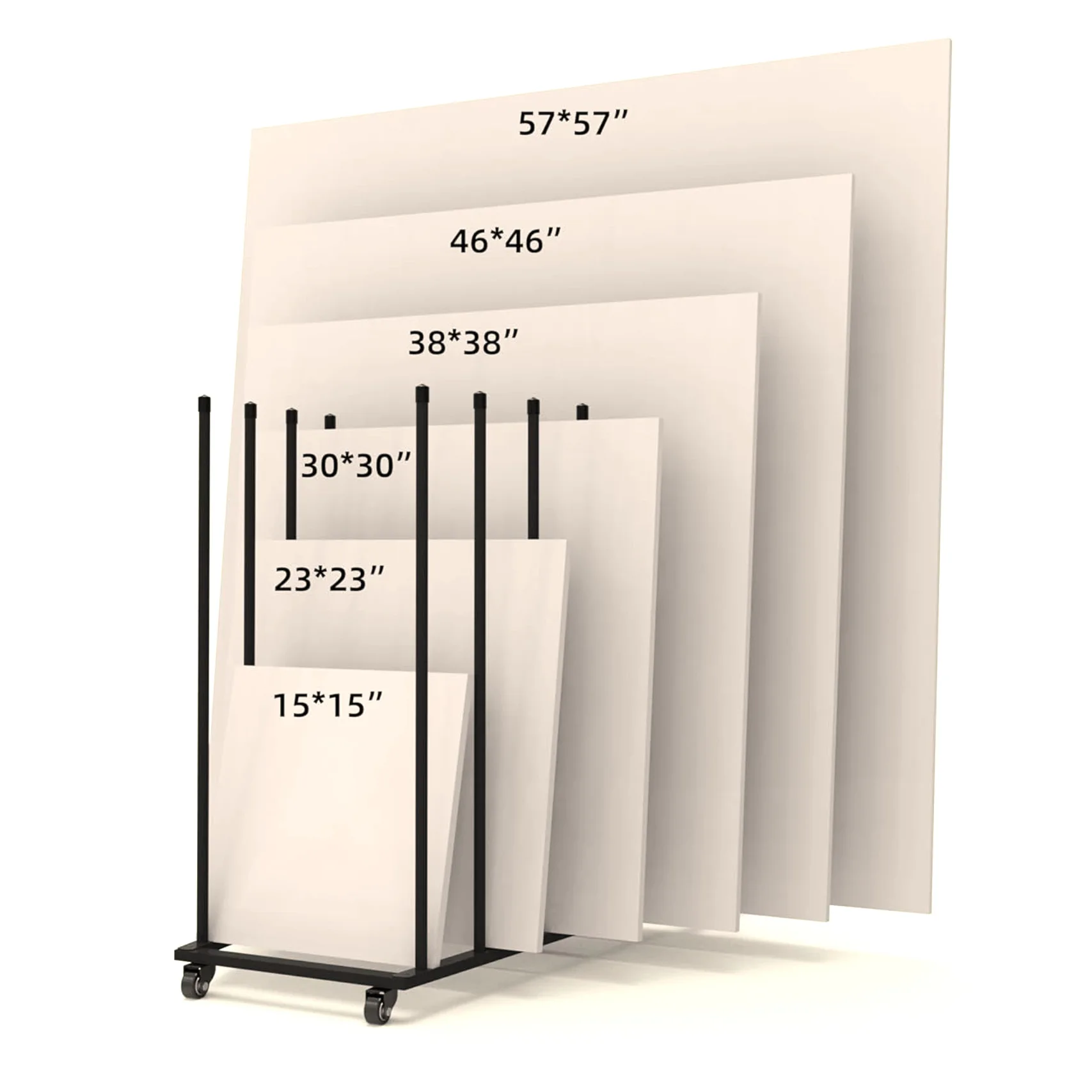 Factory direct sales indoor wrought iron drawing board storage cart, wrought iron wheeled multi-functional shelf