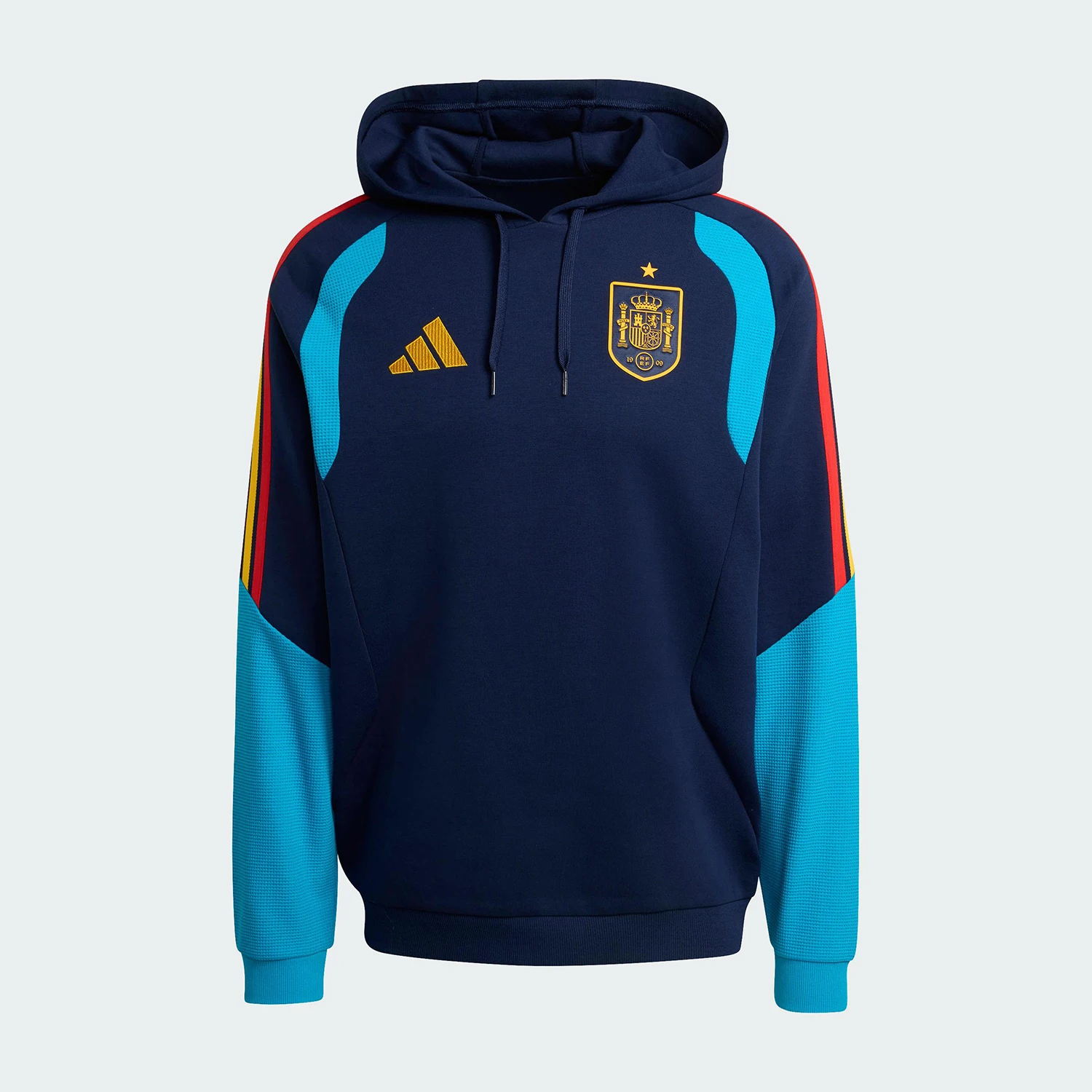 

Оригинальная зимняя мужская толстовка Adidas с капюшоном и нашивками для футбола KA3503
