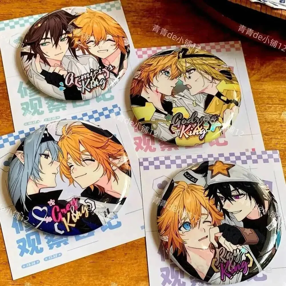 Aotu 4Pcs World King Grey Anime Ray Camil Pin de Hojalata Decorativo para Bolsos, Lindo Juguete para Fans, Cosplay, Regalo de Navidad para Amigos