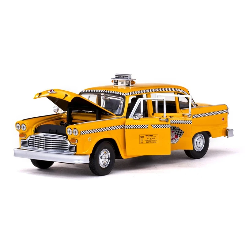 1:18 Scale 1981 A11 New York Taxi Retro Car Model Metal Diecast Alloy Toy Vehicle Decoration Gifts Collection Display Fans