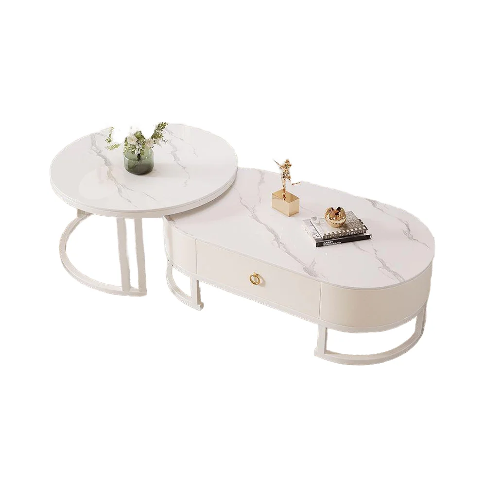 # Modern Luxury Living Room Coffee Table Rock Slab Oval Shaped High-End Furniture Minimalist Design