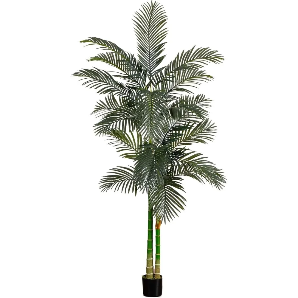 

An Almost Natural 8-foot Artificial Golden Vine Palm Tree with Two Realistic Trunks and Realistic Palm Leaves