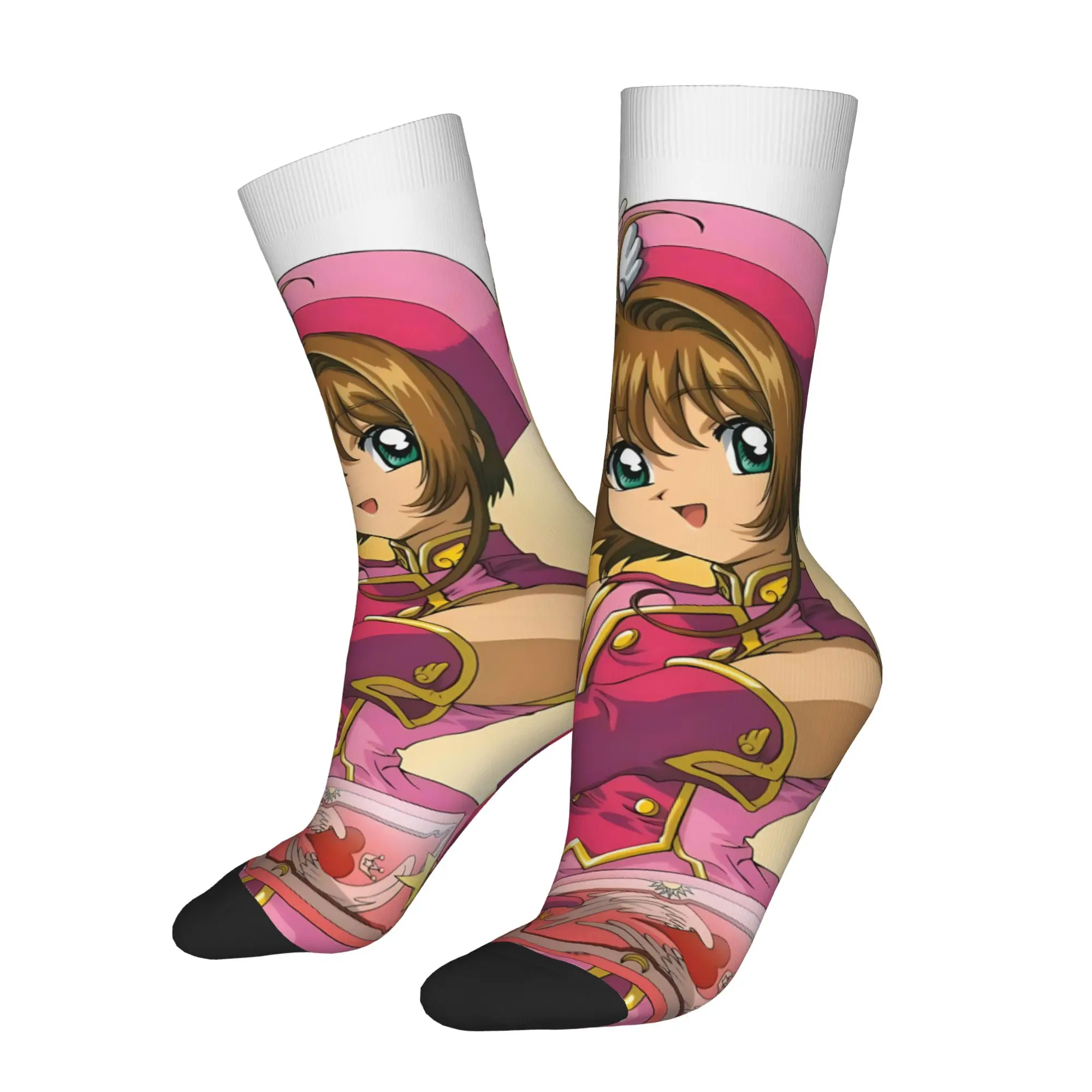 1 Pair Hip Hop Vintage Card Captor Sakura Crazy Men's Sock Cardcaptor Sakura Street Style Pattern Printed Funny Sock