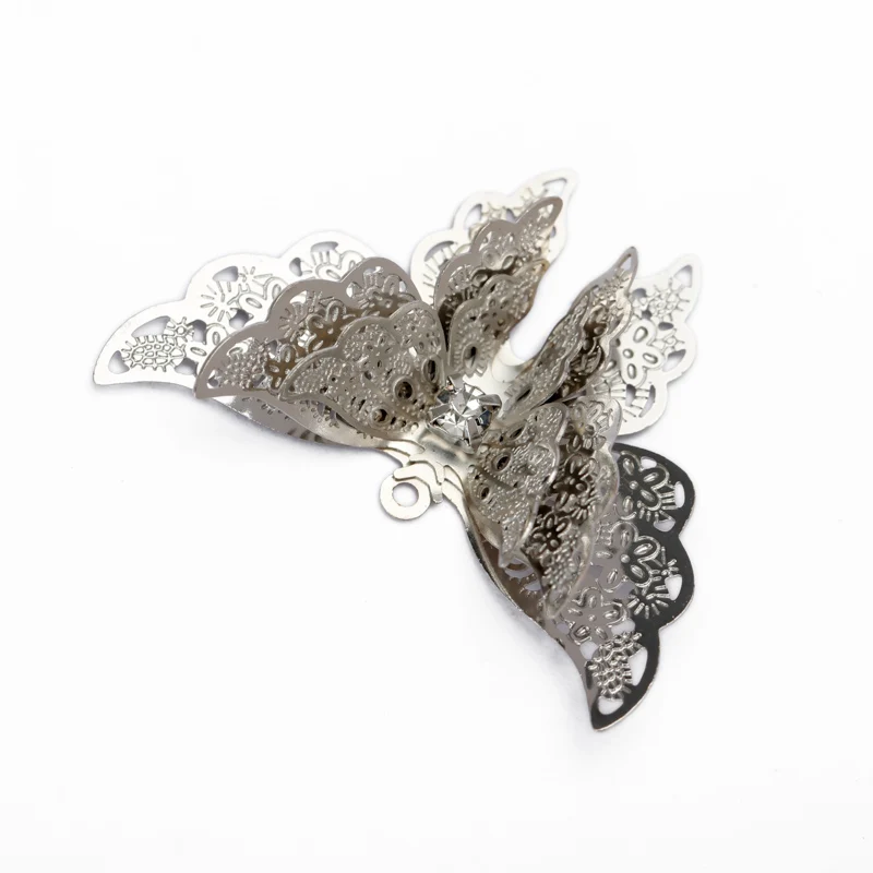 5pcs 25x35mm Three Layer Butterfly Charm Necklaces Pendant Bracelet Necklace Jewelry Accessorie Making Components Handmade DIY