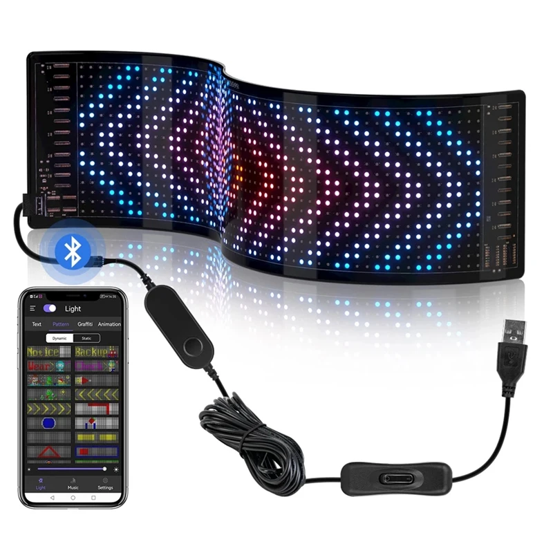 Bluetooth APP USB 5V For NEW LED Matrix Pixel Panel Addressable RGB Pattern Graffiti Scrolling Text Animation Display S