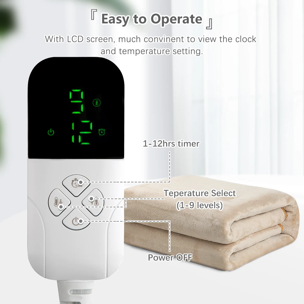 

Electric Blanket 220-240V Thicker Heater Heated Blanket Mattress Thermostat Electric Heating Blanket Winter Body Warmer