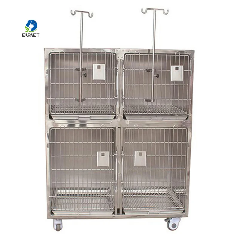 Factory Price Veterinary Equipment Animal Cages Stainless Steel Pet Display Cage For Veterinary Hospital Dog Cat Cage