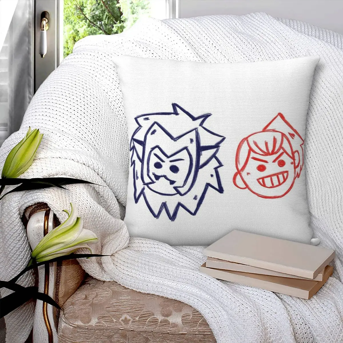 Catra And Adora Doodle Square Pillowcase Pillow Cover Polyester Cushion Decor Comfort Throw Pillow for Home Bedroom