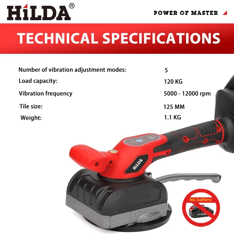 Hilda telha máquina de telha vibração nivelamento 5 velocidades alta carga ajustável ajuste makita 21v bateria colocando vibratório