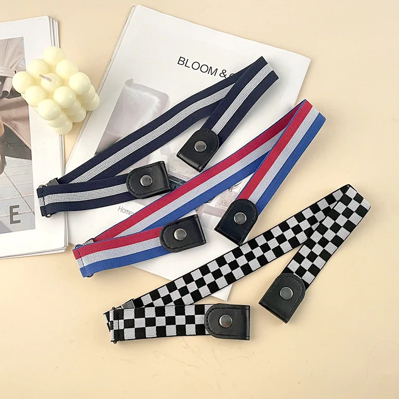 Sabuk Malas Tanpa Jejak Sabuk Pinggang Elastis Tak Terlihat Sabuk Jeans Elastis Dekoratif Wanita