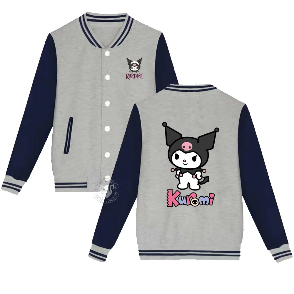 Sanrio Autumn/Winter thickened baseball Uniform Boys Girls Superman Kumomi Pattern printed children's warm fashion coat