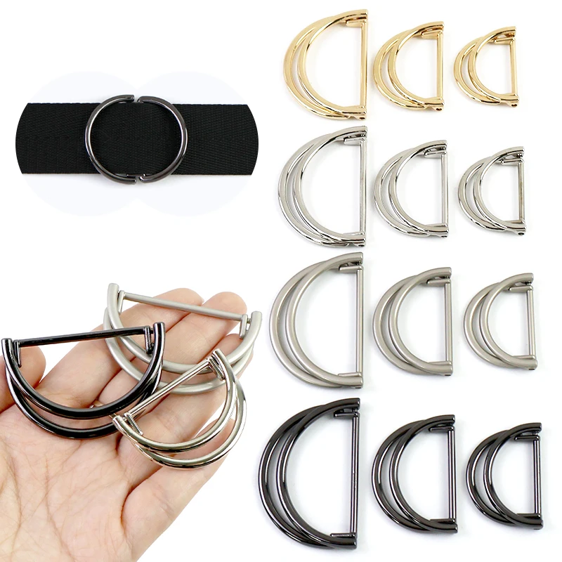 

5Pcs 25-40mm Metal Double D Ring Buckles Luggage Strap Coat Belt Adjust Clasp Keychain Decorative Hook DIY Hardware Accessories