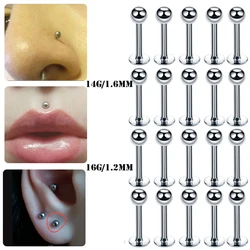 1Pc/10Pcs Surgical Steel 16G 14G Tragus Helix Piercing Labret Lip Rings Stud Cartilage Ear Piercings Body Jewelry For Women Men