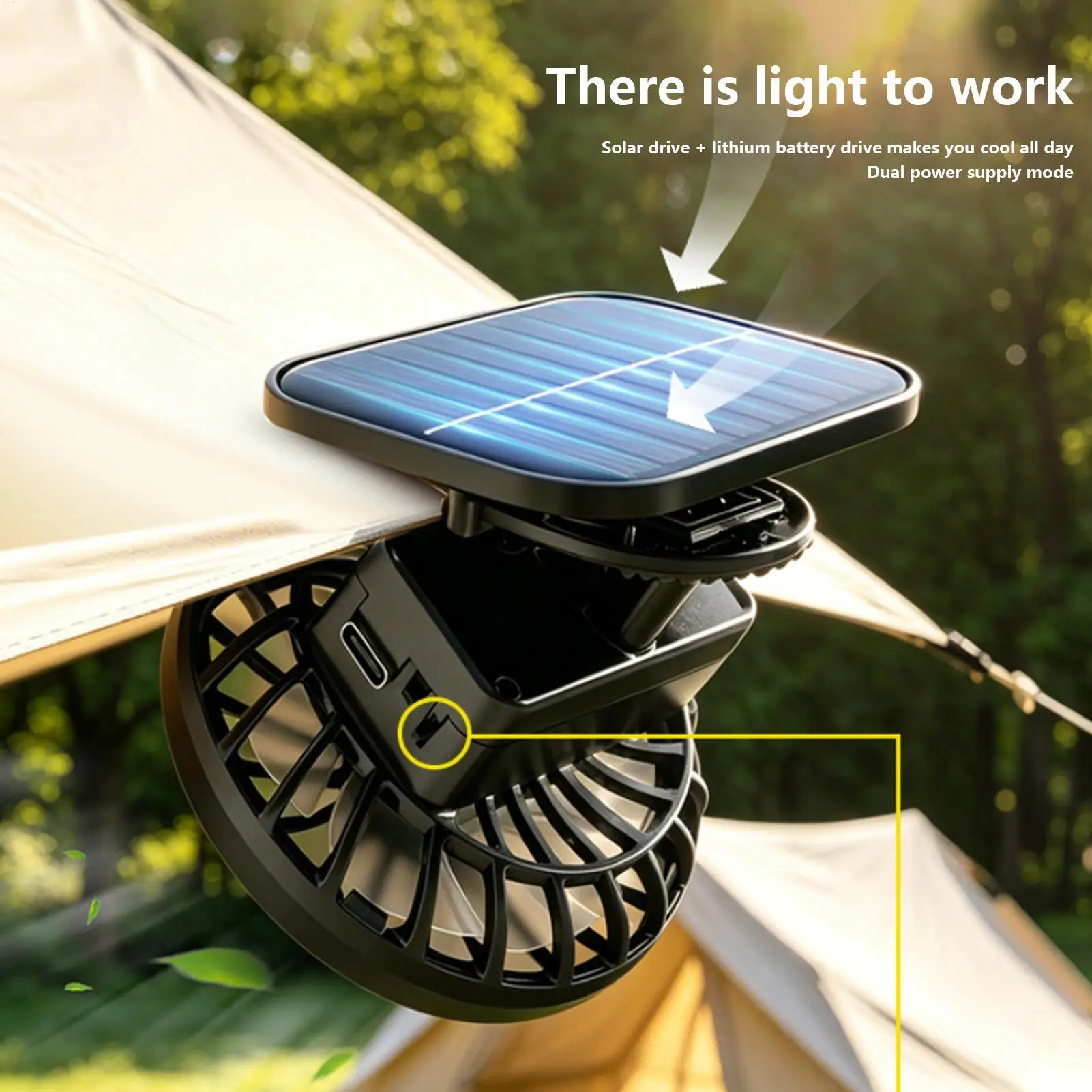 Hat Clip Fan 3 Speeds Hands-free Cooler USB Rechargeable Portable Clip On Fan for Outdoor Camping Running Fishing Garden Yard - view 5
