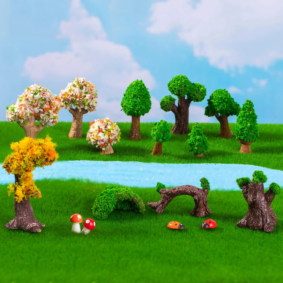 Simulation Miniature Resin Tree Model Kits DIY Building Sand Table Garden Scene Decoration Trees Materials Diorama Accessories