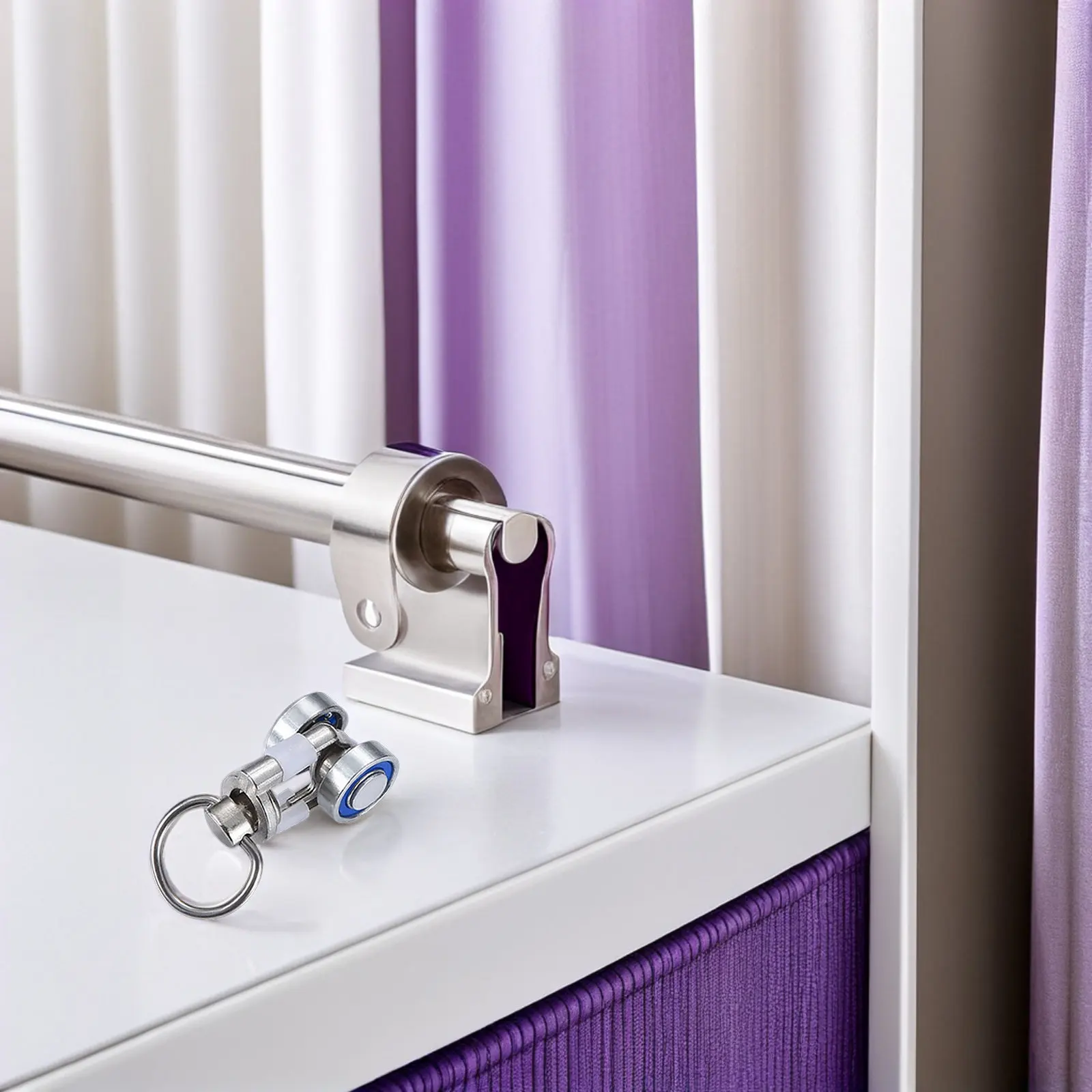 4Pcs Metal Curtain Bearing Rollers Smooth Silent Ceiling Wall Mount Heavy Duty Curtain Track Pulley Runners Glides Accessories