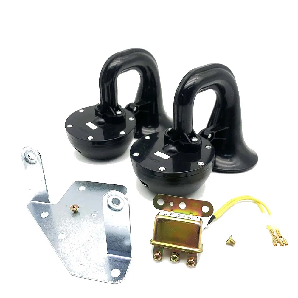 

12V/24V Universal Dual-Tone Electric Snail Horn for Car, Truck, Motorcycle, Loud 120dB with Relay & Bracket, Easy Installation