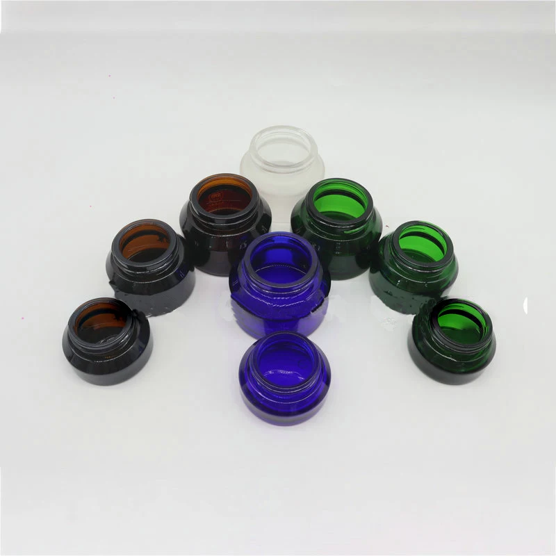 

10Pcs 15g/30g/50g Empty Amber Green Glass Refillable Bottles Makeup Jar Pot Travel Face Cream Lotion Vials Cosmetic Containers