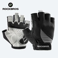 ROCKBROS guantes de medio dedo para bicicleta MTB Road Primavera Verano pantalones cortos transpirables guantes de bicicleta hombres mujeres guantes de ciclismo acolchados de Gel