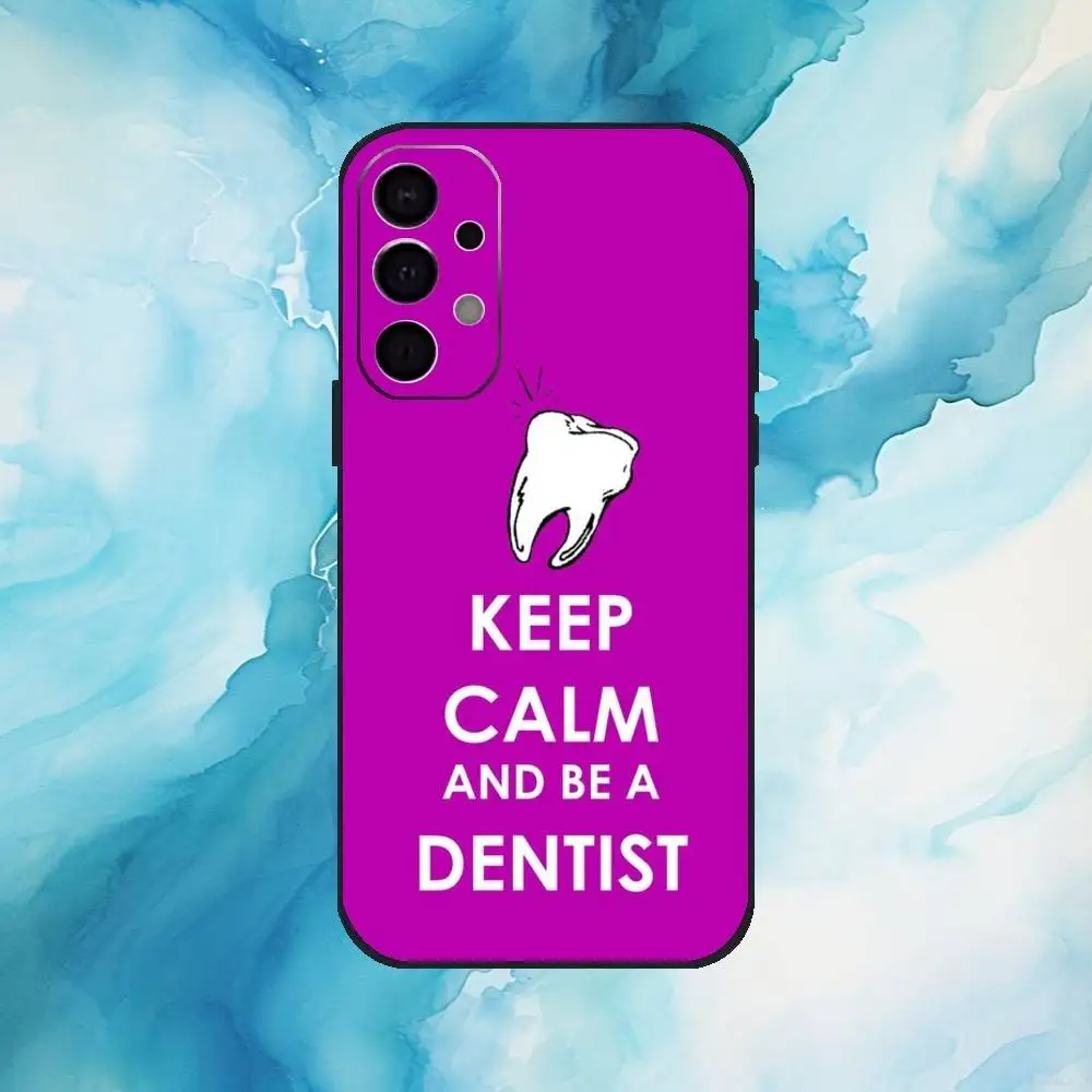 حافظة هاتف مضحكة لطبيب الأسنان لهاتف سامسونج جالاكسي A73، A72، A71، A70، A53، A52، A51، غطاء أسود ناعم آخر