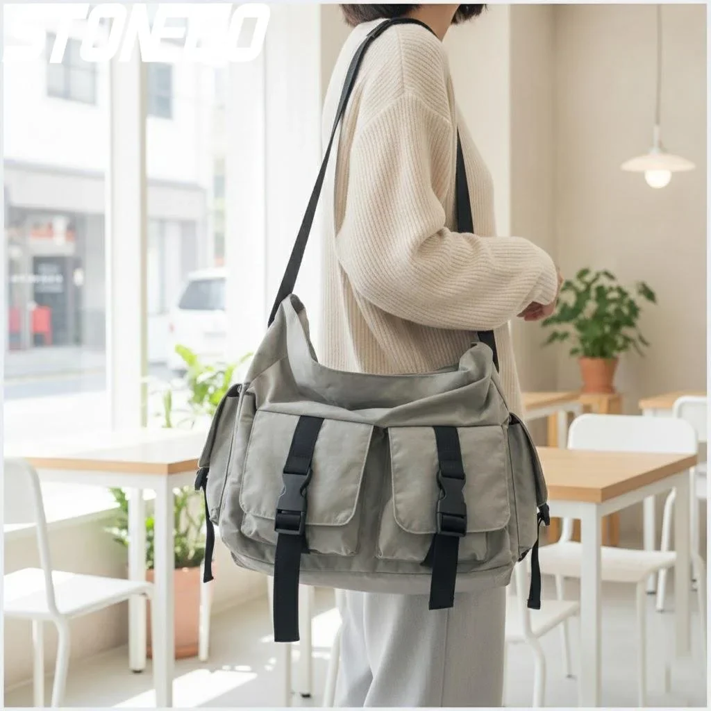 Lightweight Compact Crossbody Messenger Bag for Men Daily Use Casual School Student Travel Commuting EDC Shoulder Bag