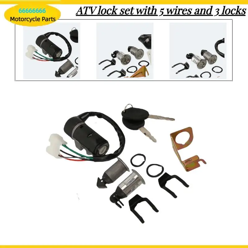 Lgnition Switch Lock Storage Box Lock Length 5 Wire 19 30 MM Ignition Lock Key Set for Honda Scooter 100 125 GY6 125 Spare Parts