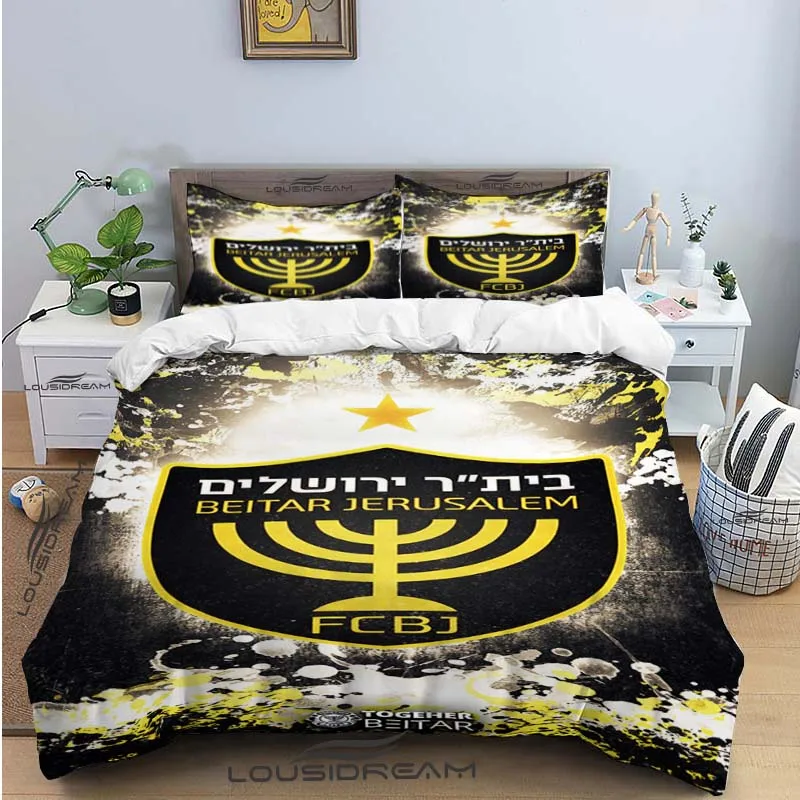 Beitar Jerusalem Fc All Season Twin Zestaw pościeli 3-częściowy zestaw kołdry Poszwa na kołdrę Double King Poszewka na kołdrę Tekstylia domowe