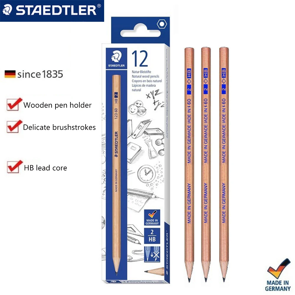 12 stücke STAEDTLER Bleistift HB Graphit Mine Kern Holz Bleistift Schule Schreibwaren Zeichnung Skizze Bleistift Student Kunst Versorgung