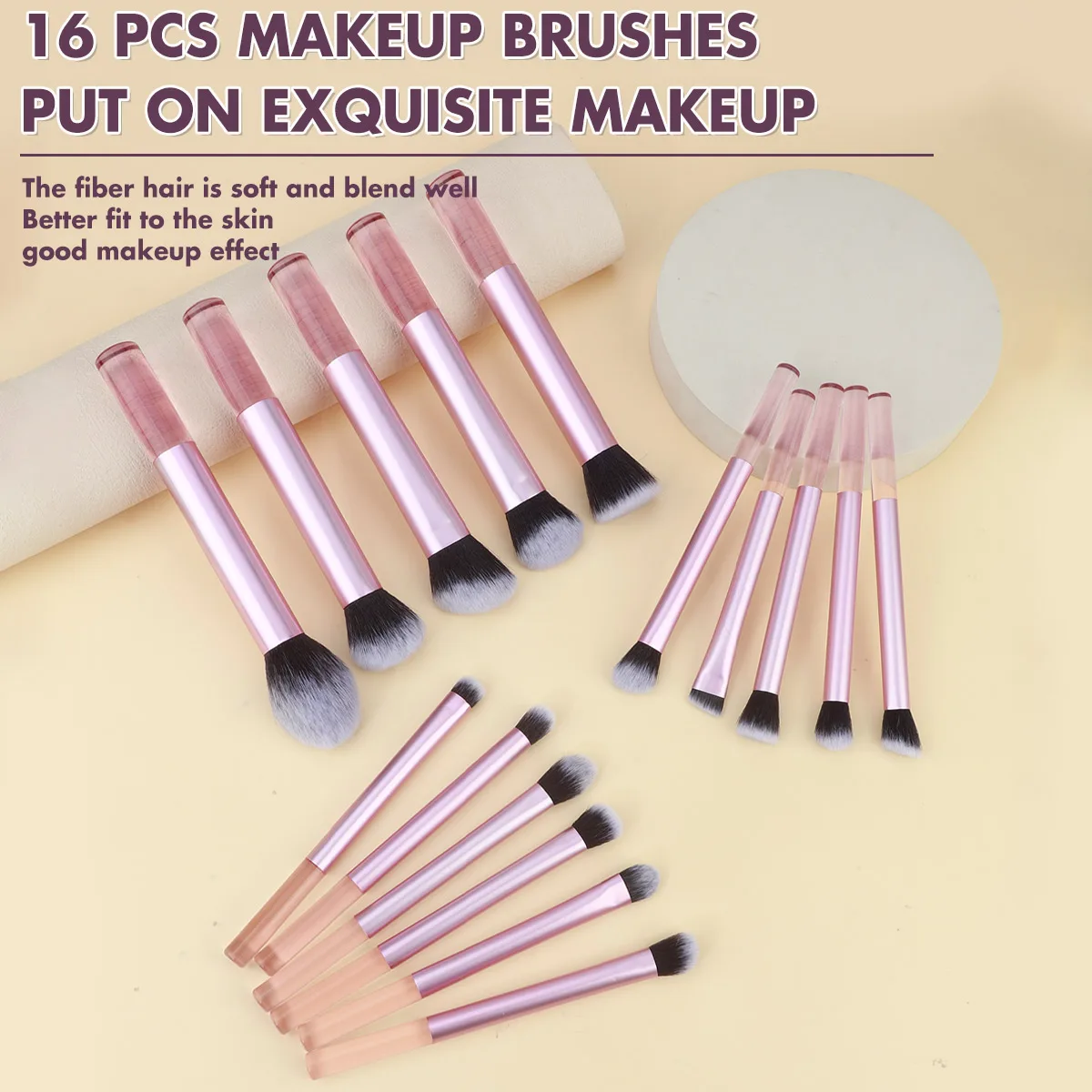 16pcs Makeup Brushes SetNew multi-color RT series beauty tools soft brush head does not stick to the face