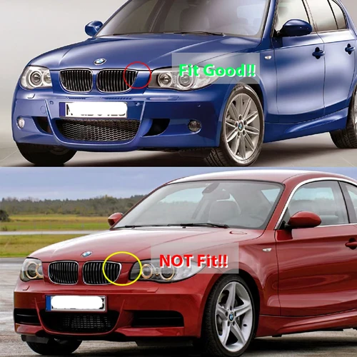 Imagen 2 del producto Parachoques delantero Kindey M estilo rejilla para BMW 1 serie E81 E82 E88 E87 2004-2011 doble listón negro brillante cubierta de parrilla parte Exterior