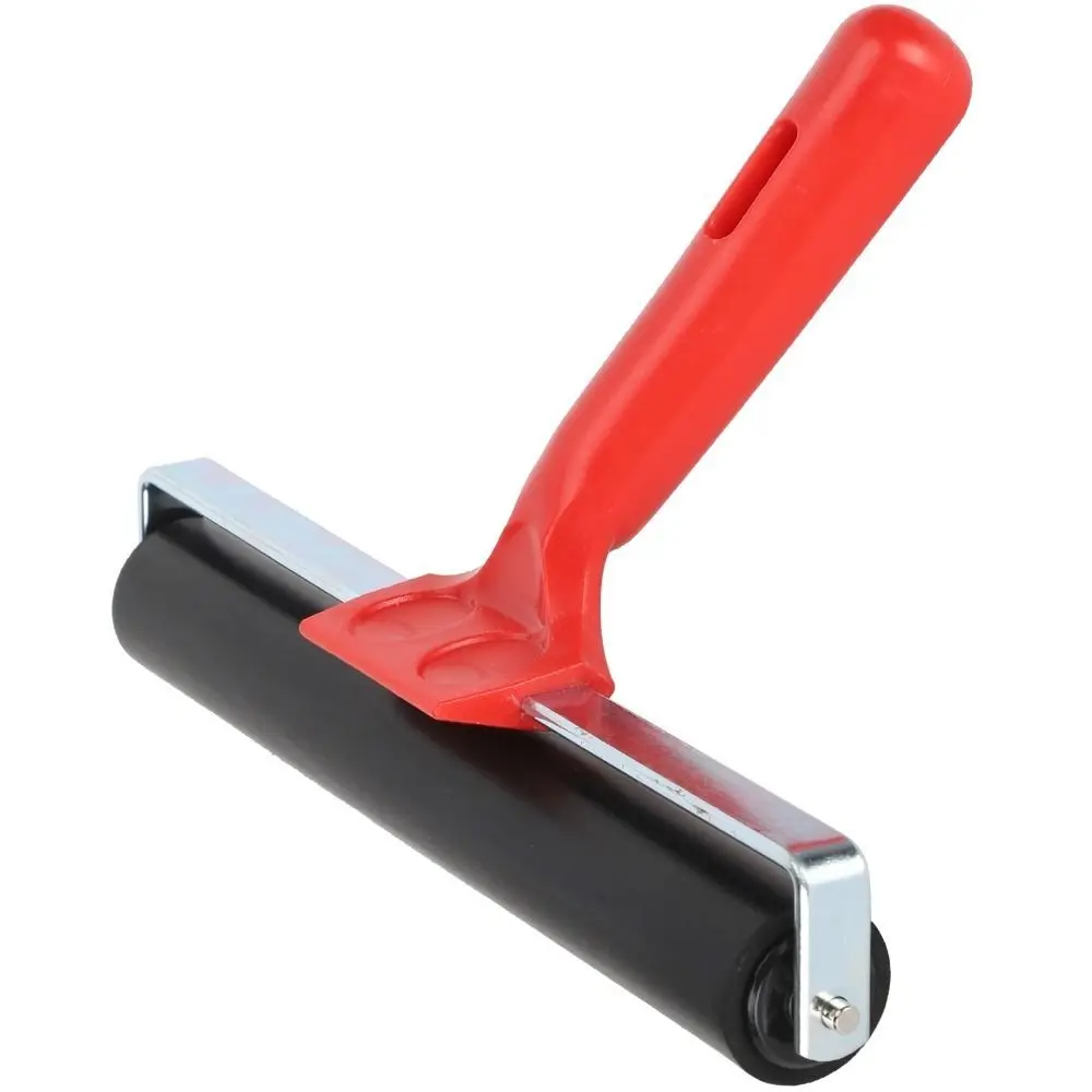 1pcs Anti-Skid Surface Rubber Brayer Roller Hard Rubber Core Silent Rolling Printmaking Brayer Ink Applicator Roller