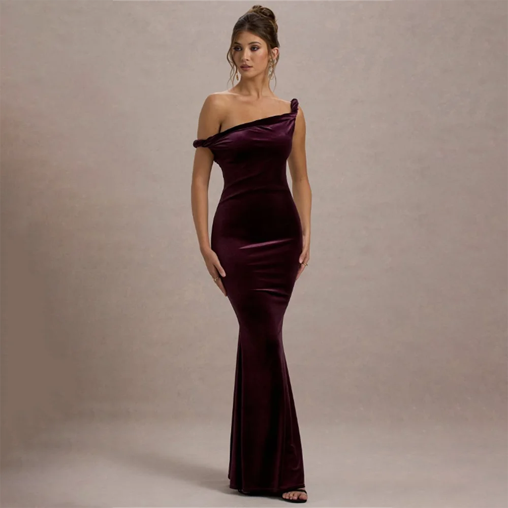 

2025 Evening Dresses For Special Formal Occasions Prom Dresses Sling Velvet Mermaid Formal Party Gowns Elegant Cocktail Dresses