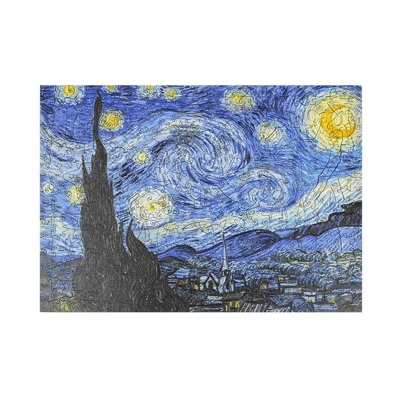 

Starry Night High Difficulty Irregular Wooden Puzzle Adult Hell Difficulty Creative Gift