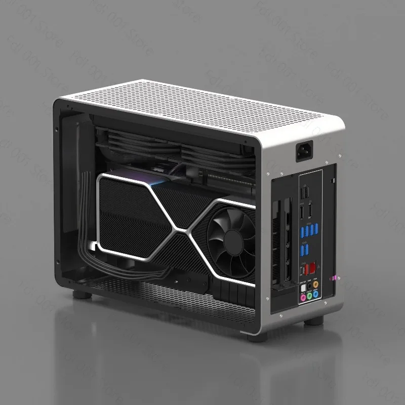 A4 ITX Computer Case pro Transparent Aluminum Alloy Frame SFX240 Water Cooling Compatible Standard Configuration Chassis