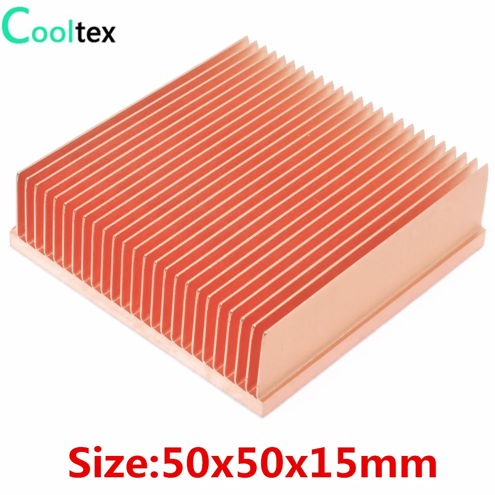 2pieces Pure Copper Heatsink 50x50x15mm Skiving Fin Heat Sink Radiator Cooler for Electronic Chip IC LED Cooling