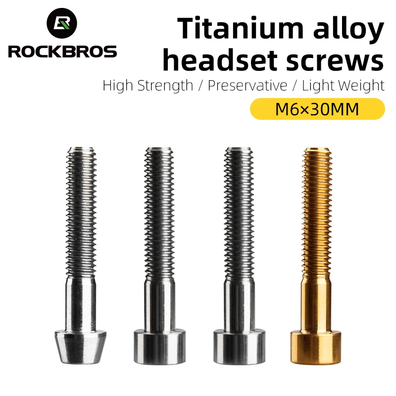 ROCKBROS Bicycle Titanium Alloy Screws M6×35mm Headset Cap Screw Mountain Road Bike Parts Cycling Accessories