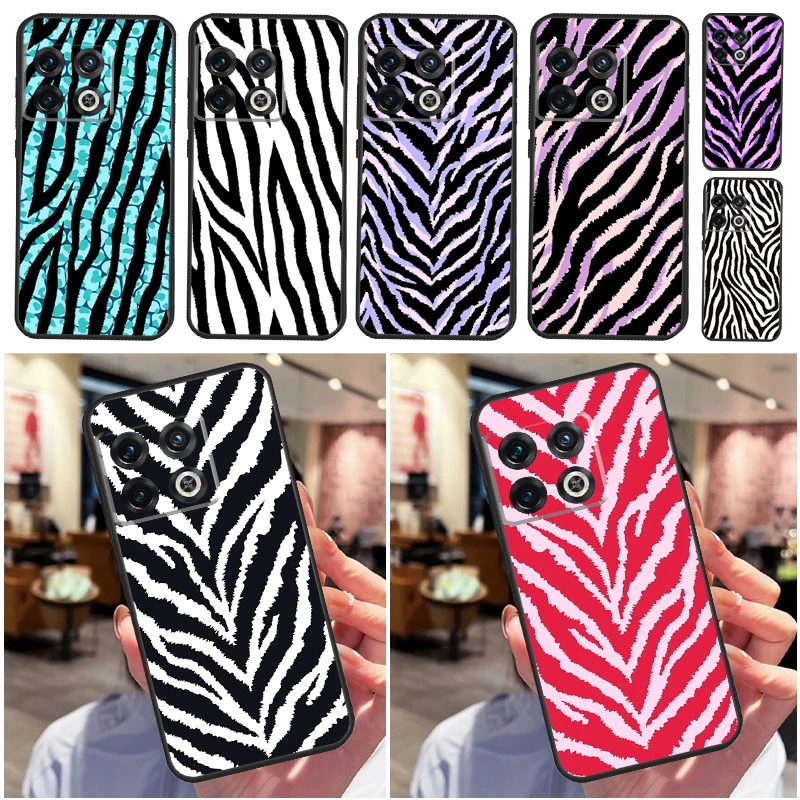 Funda con estampado de cebra y patrón Animal para OnePlus 13R 13 12R 11 10 Pro 8T 10T OnePlus Nord 4 CE 2 3 Lite N30 N10 N20