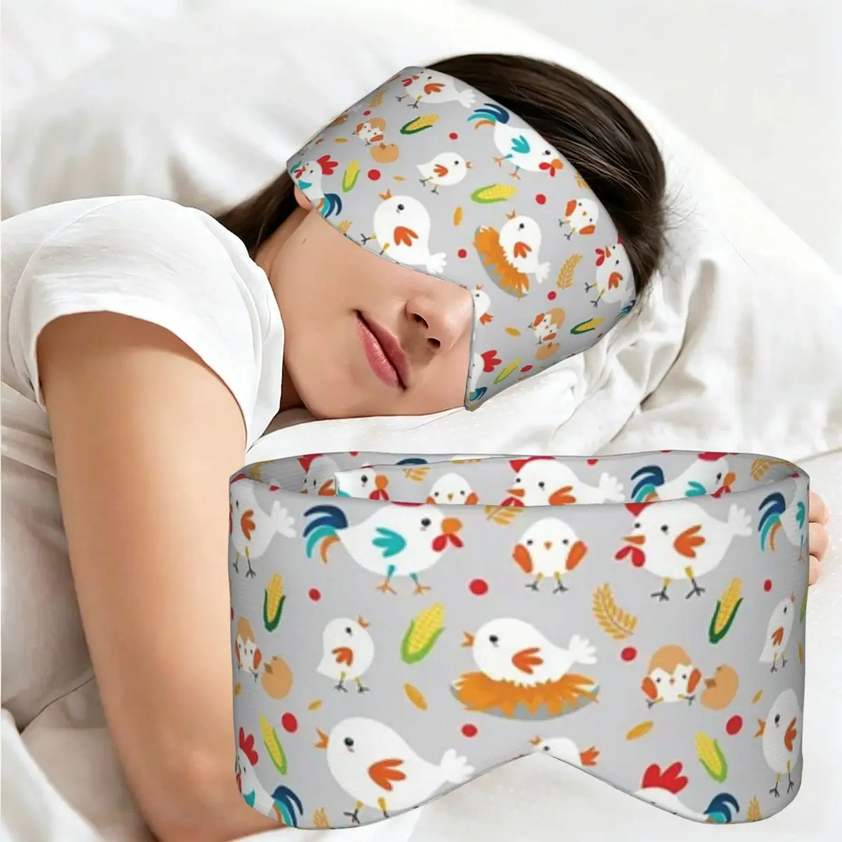 Cute Chicken Family sleep eye mask Light Blocking Portable Eye Cover for Girls Boys Home Sleeping Party Gift Eyeshade eyepatch