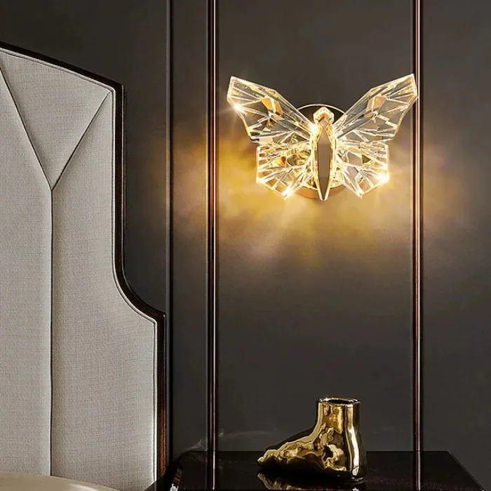 الأوروبية الحديثة الحد الأدنى LED فراشة الجدار مصباح غرفة المعيشة الممر الدرج غرفة نوم السرير مصابيح الإضاءة الزخرفية