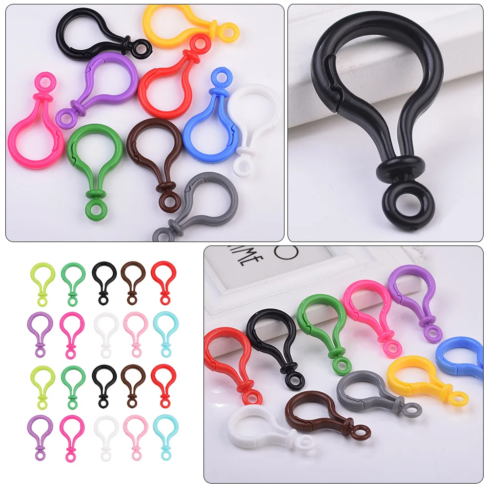 

32pcs Multi-Function Lobster Clasps Keychain Clips Plastic Keychains Diy Bracelets Necklaces Replacement Hanging