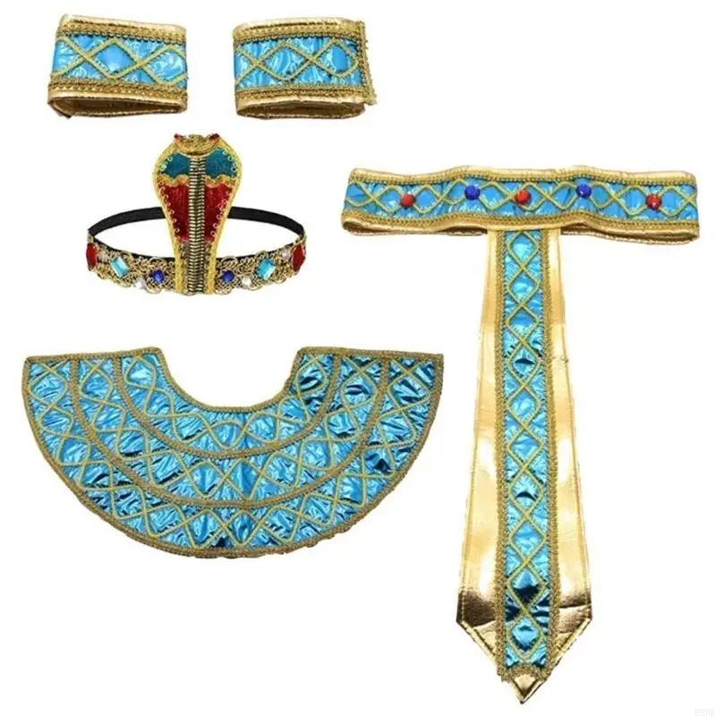 B95F – accessoire Cosplay égyptien pour Halloween, serre-tête serpent égyptien, collier, Bracelet serpent, manchettes