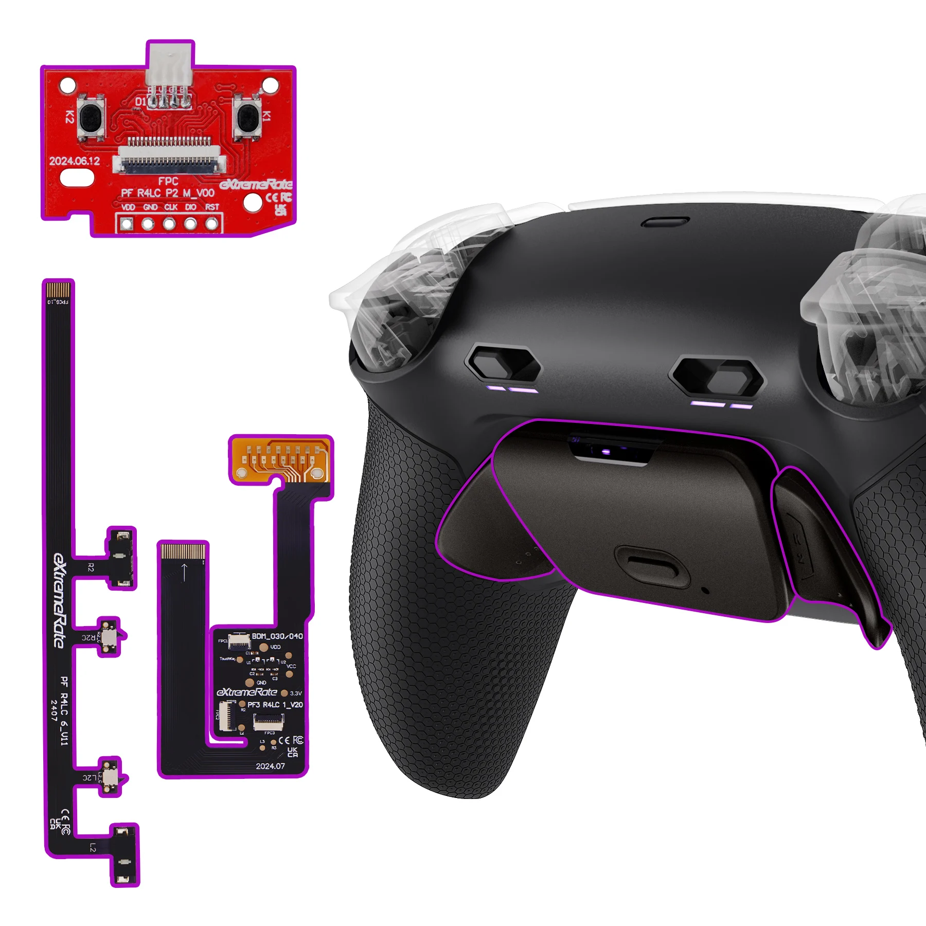 extremerate-per-ps5-bdm-060-rise-plus-max-kit-di-pulsanti-posteriori-in-metallo-con-funzione-di-rimappatura-grilletto-con-fermo-a-scatto-e-impugnatura-in-gomma