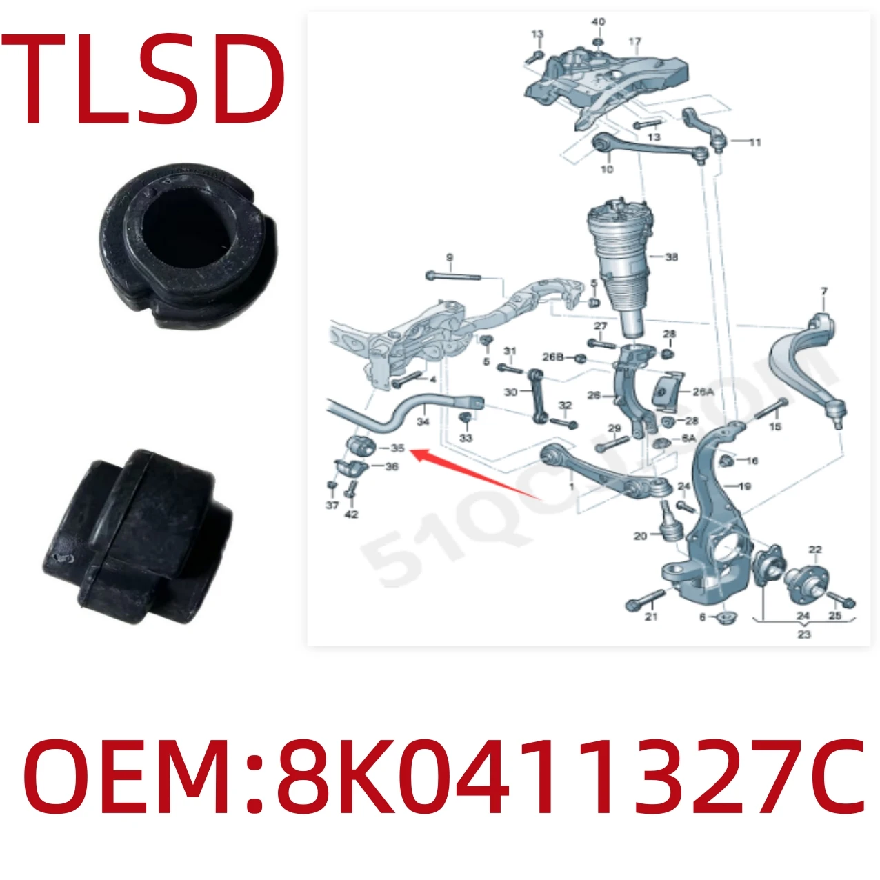 2Pcs Engine Chassis Stabilizer Rubber Support 8K0411327C 8K0411327B for Audi A6L A6/S6 A7 Aa7 A8 /S8 Q5 4D0411327J
