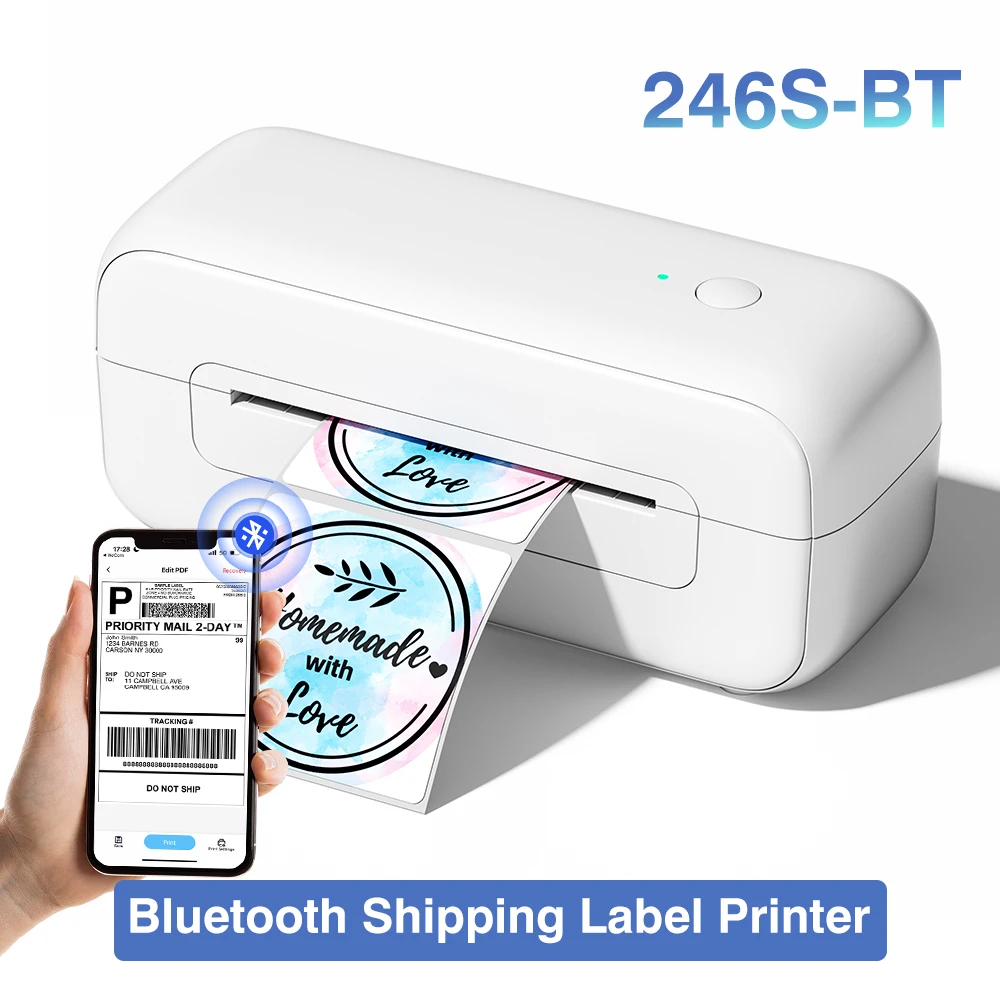 

Термальный портативный принтер этикеток PM246S A6 Bluetooth беспроводное устройство 25-108 мм для устройств для изготовления этикеток с интерфейсом USB