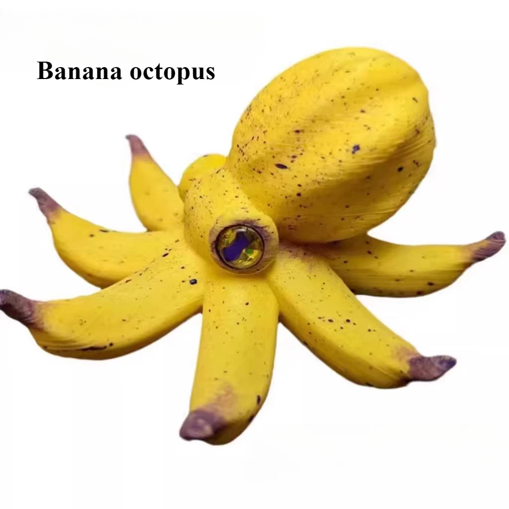 

Banana octopus ornament creative home resin pastoral ornament tabletop ornament Halloween funny gift