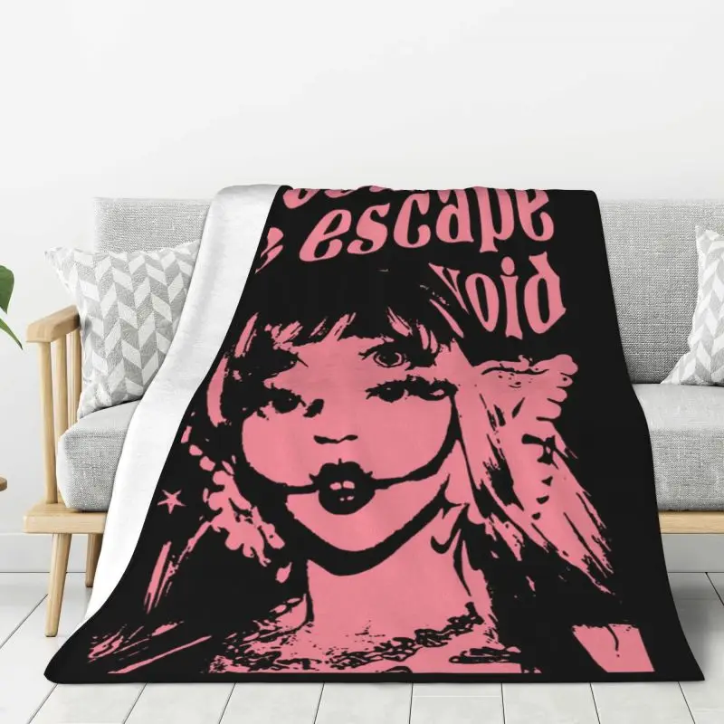 Custom Creative Music Singer Melanies Martinez Blankets Warm Flannel Throw Blanket for Bed Travel Rug Piece