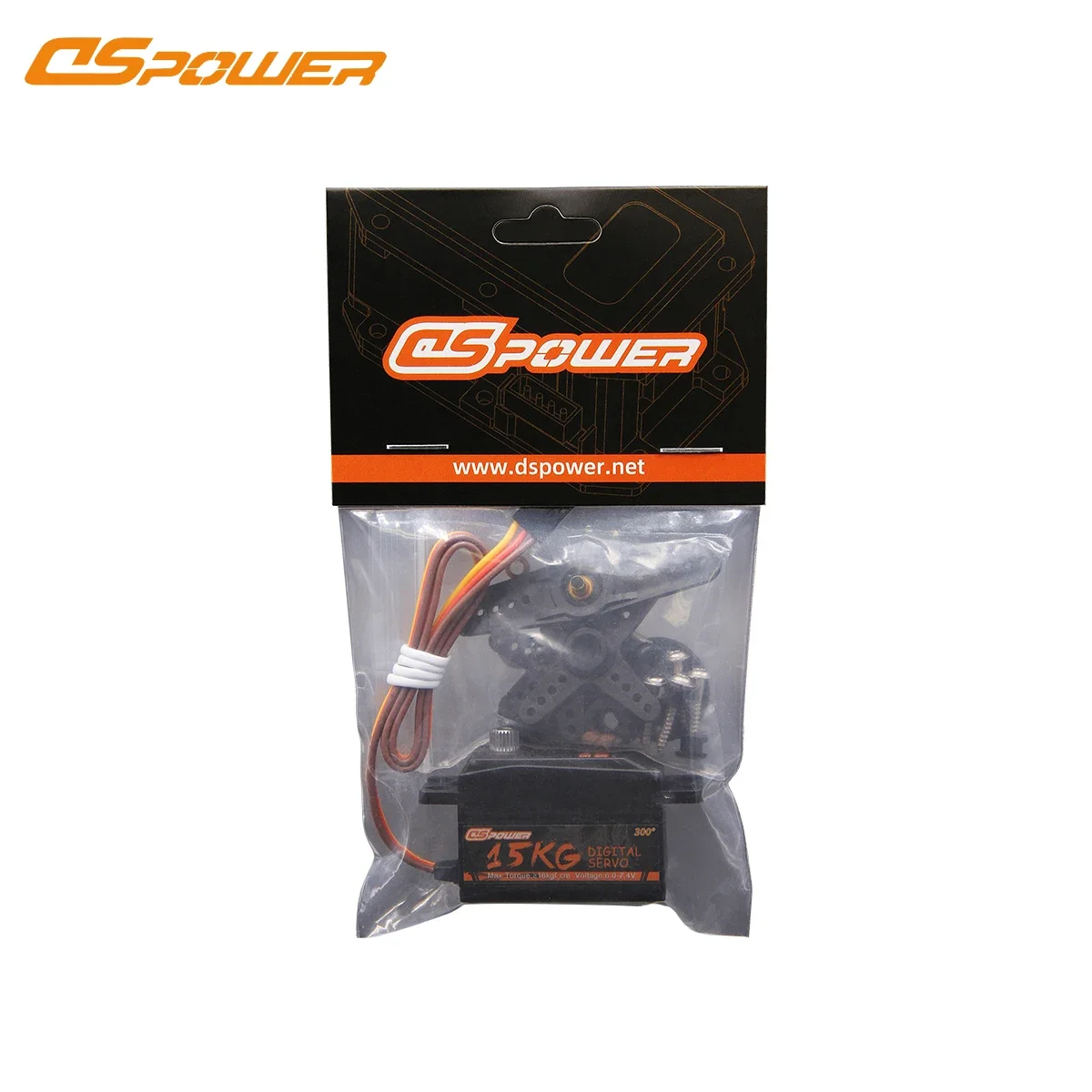 DSPOWER 15KG 180 ° /300 °   Metal Gear Digital Servo a basso profilo Corpo corto per 1/8 1/10 RC Auto Barca Elicottero Aereo Robot Parte