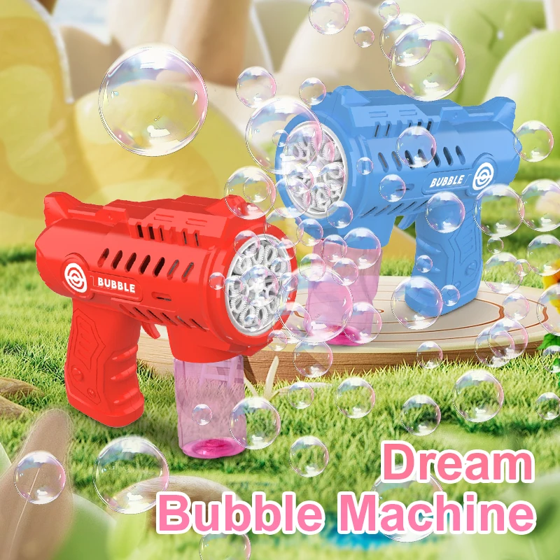 Pistola de burbujas de mano espacial, juguete para regalo de vacaciones para niños, juguete al aire libre con una gran cantidad de burbujas sin batería, burbuja de agua