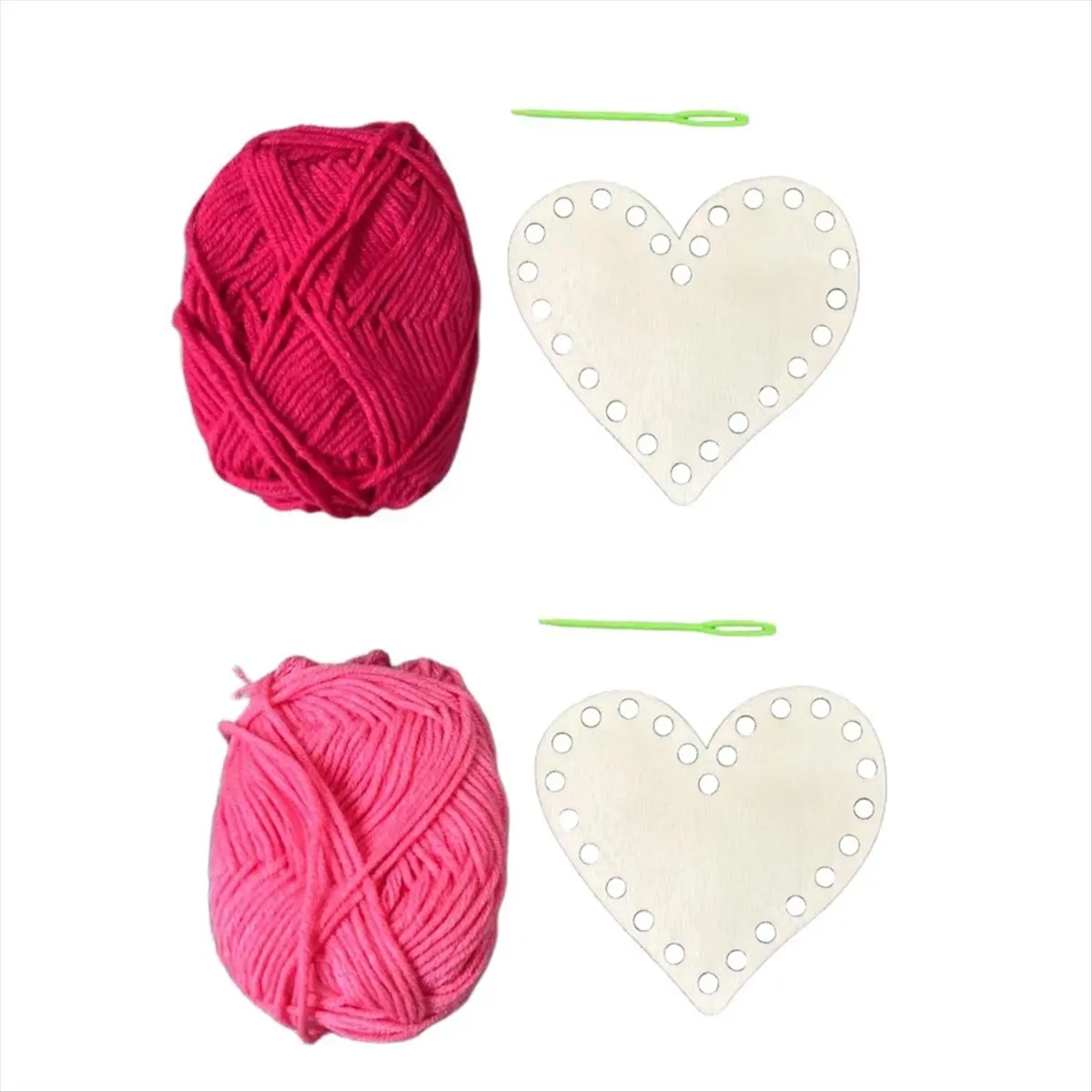Wooden Hearts ,DIY Wooden Ornaments for Valentine'S Day, Wedding Heart Yarn Weaving Board Wood + wool