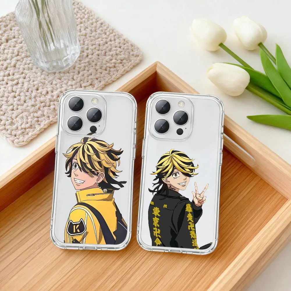 Funda Transparente para Teléfono K-Kazutora H-Hanemiya T-Tokyo R-R-Revengers para iPhone 17p 16 15 14 13 12 11 Mini Pro Max Plus